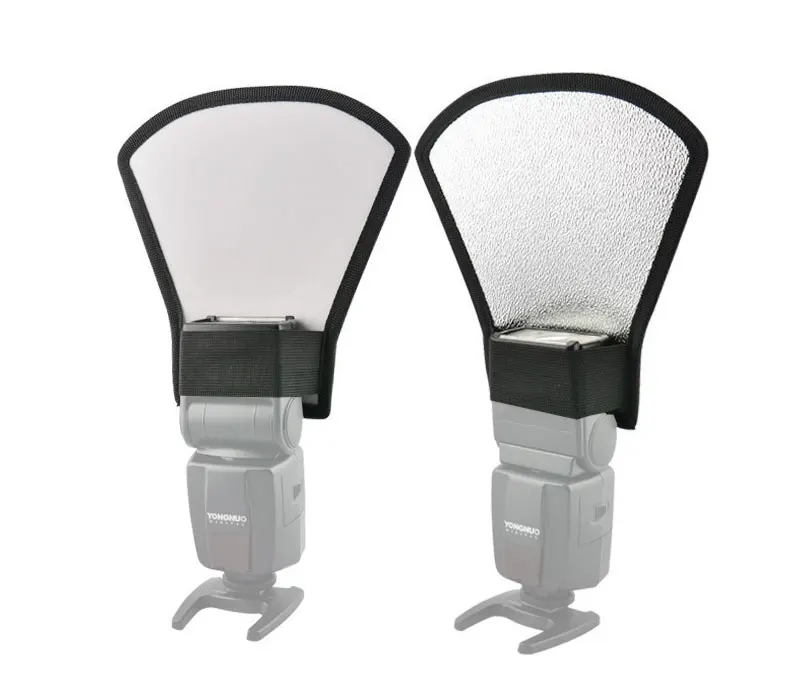 Universal Two-Side SilverWhite Camera Flash Diffuser Softbox Photo Flash Light Reflector (1)