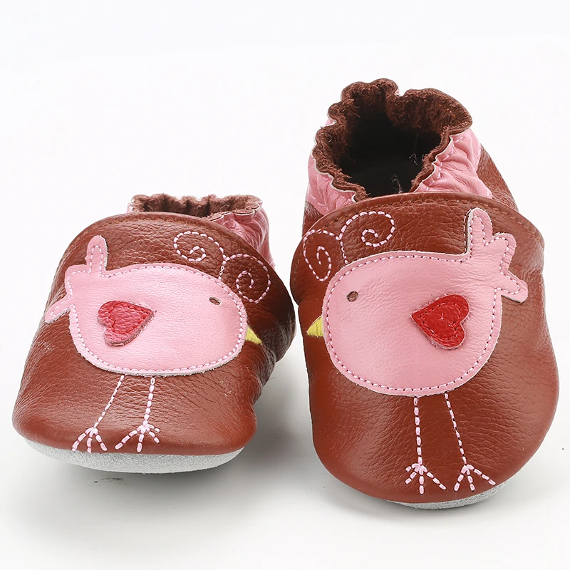 [Simfamily] для новорожденных мальчиков и девочек; мягкая нескользящая обувь из натуральной кожи для малышей; мокасины для малышей; нескользящая обувь с героями мультфильмов для детей 0-24 месяцев - Цвет: NO32