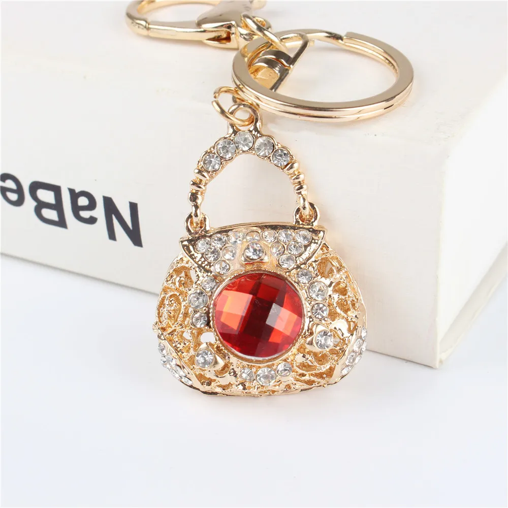 Lovely Handbag Bag Pendant Charm Rhinestone Crystal Purse Bag Keyring Key Chain Accessories