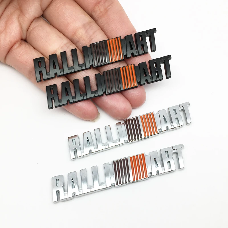 

FTDF 2pcs car styling Emblem Auto Rear Trunk Badge Decal For Mitsubishi Ralliart Lancer 9 10 Asx Outlander 3 Pajero Sport L200