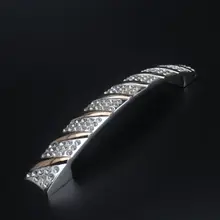 96mm fashion deluxe glass diamond crystal furnituredoor handles 5″ silver gold cabinet drawer wardrobe dresser door pull handle