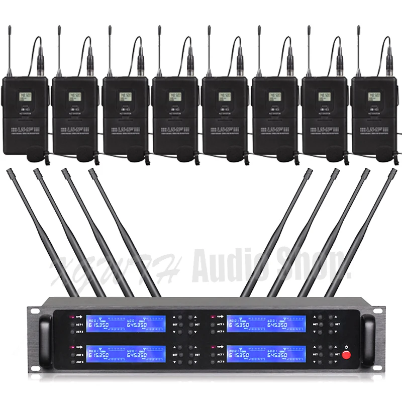Беспроводной петличный микрофон UHF 8 конденсаторный кардиоидный Лаваль