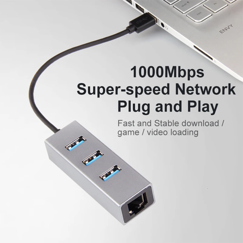 Ofccom USB 3,0 Hub Ethernet сетевой адаптер 3 Порты USB 3,0 концентратор для RJ45 Lan 10/100/1000 м сетевая карта для Macbook оконные рамы