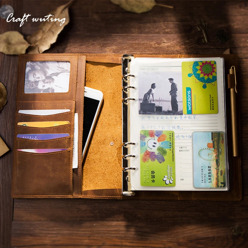 

weekly planner Handmade Vintage Leather Diary Notebook A5 A6 A7 Rind Binder Sketchbook For Travel Journal business officeschool