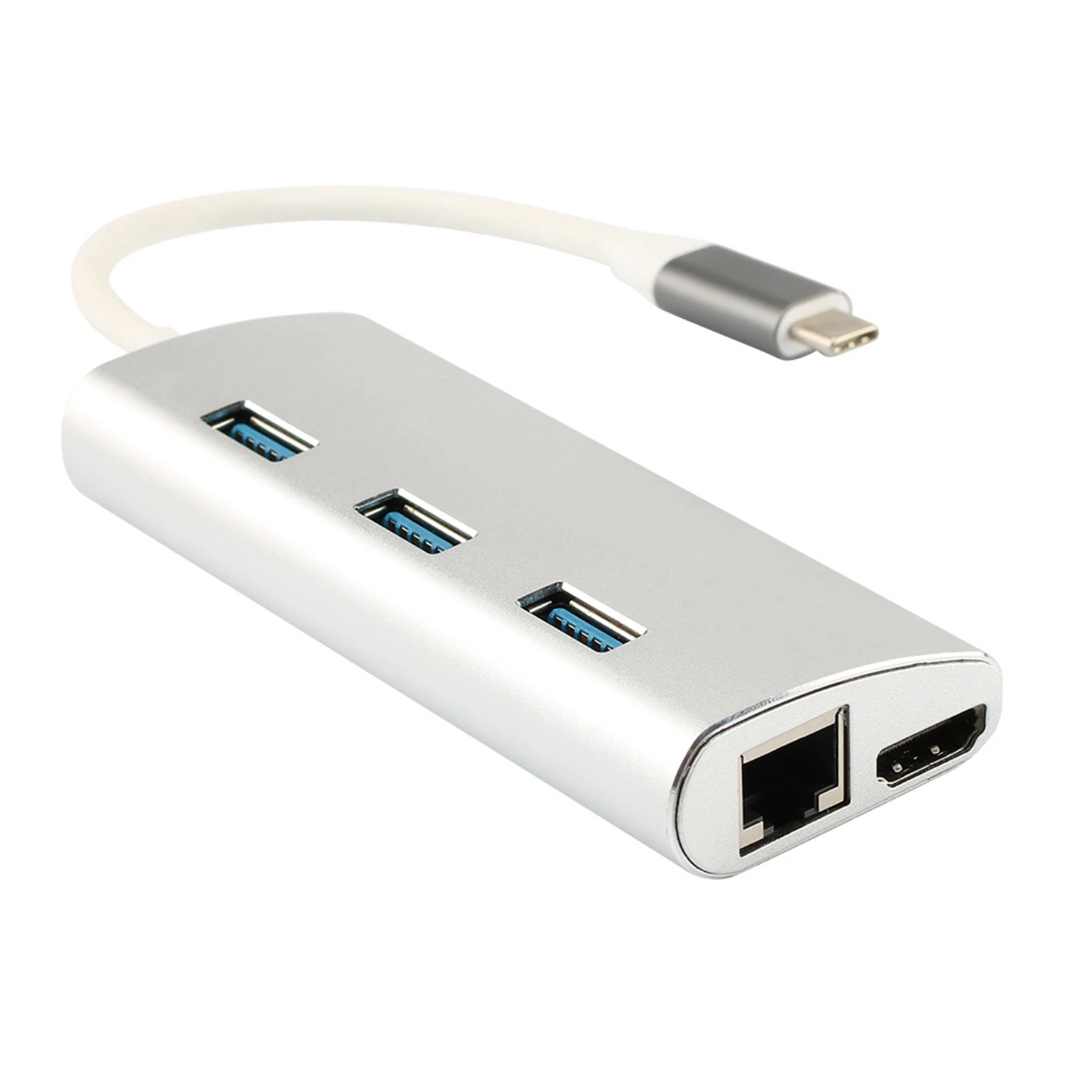 Type-C-концентратор(3 порта Usb3.0)+ Hdmi 4K+ Rj45 гигабит+ Pd зарядка+ 3,0 Sd/Tf считывание карт