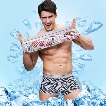 

Sexy Men Boxer Silk Underwear Mens Boxer Shorts Cow pattern underwear Panties Cuecas Calzoncillos Underpants cartoon Underpants