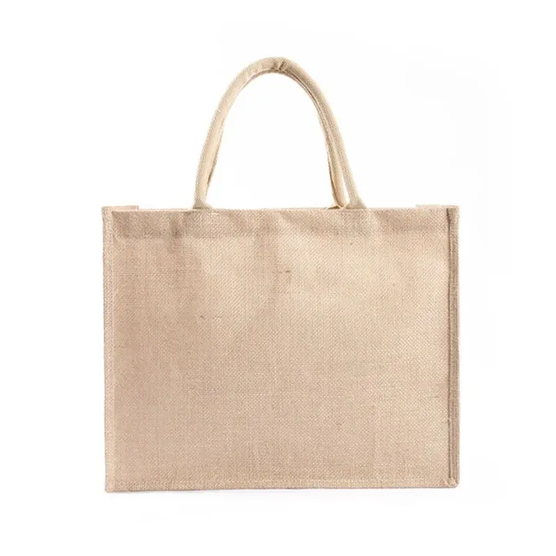 

Women Casual Kitchen Reusable Grocery Shopping Bags Lady Multifunction Natural Burlap Recycle Storage Tote Bags Jute Handbag