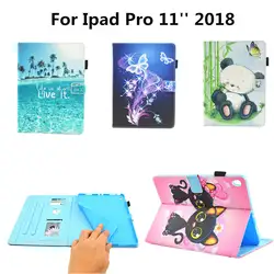 Для iPad Pro 11 2018 выпуска планшеты чехол из искусственной кожи защитный Стенд Fundas для Apple 11 ''принт с ТПУ задняя крышка