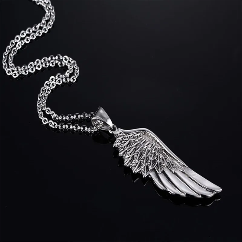 

New arrival unique handmade angel wing pendant necklace women men long necklaces pendants Sweater chain jewelry for women