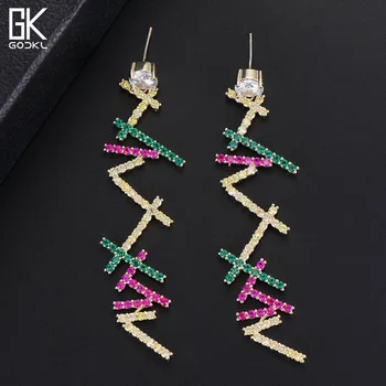 

GODKI New Luxury Geometric Dangle Earrings For Women Wedding Cubic Zircon Crystal CZ Dubai Bridal Earrings Fashion Jewelry 2018