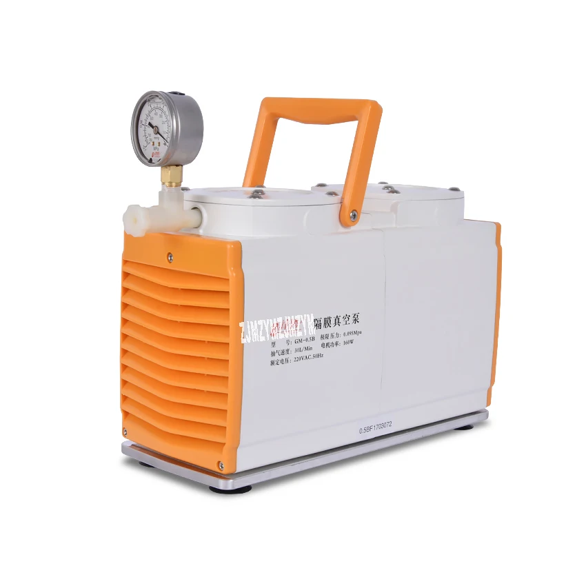 New Anti-corrosion Type GM-0.5B Vacuum Pump Oil-free Diaphragm Vacuum Pump Laboratory Pump Dual Head 160W 220V AC, 50Hz 30 L/min gz 50 24 24v dc 33l min 50 w oil free diaphragm vacuum pump