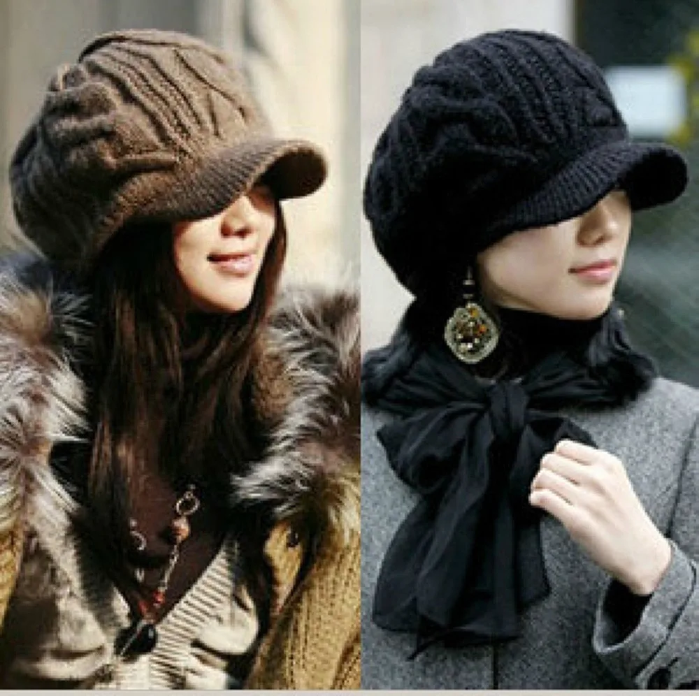 

2016 free shipping hot NEW Unisex CHIC Knitted VISOR BEANIE Knit skull Cap Hat