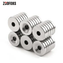 ZOOFOXS 10 шт. 15x3 мм отверстие 4 мм маленький круглый кольцевой неодимовый магнит Постоянные редкоземельные магниты 15*3-4 мм