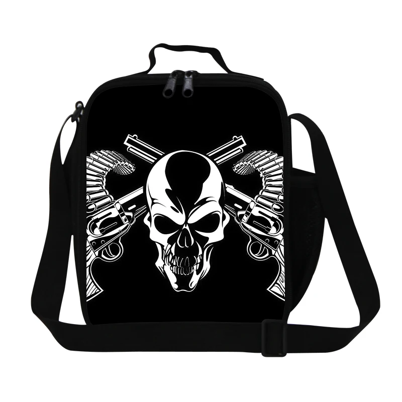 personalized insulated lunch bags skull pattern for boys lunch container small lunch cooler bag for kids mens lunch box bags boys-lunch-bag