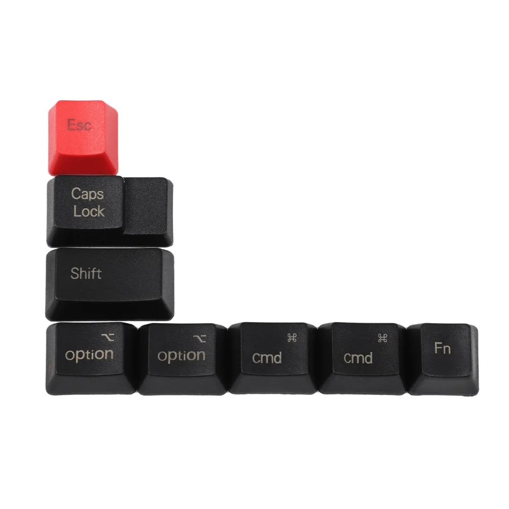 YMDK 8 ключ толстый PBT черный красный Mac ключи OEM профиль для MX механическая клавиатура Dolch набор ключей черный красный смешанный набор ключей