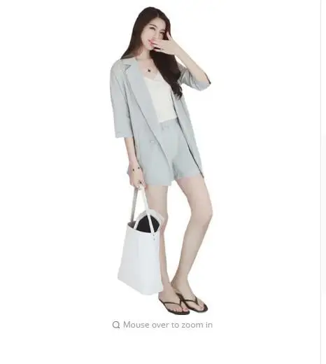 2018 Summer Spring Women Blazer Suits Sets Fashion Solid color suit office lady Half sleeve Jacket and hot shorts Pant 2 pieces 2018 Summer Spring Women Blazer Suits Sets Fashion Solid color suit office lady Half sleeve Jacket and hot shorts Pant 2 pieces