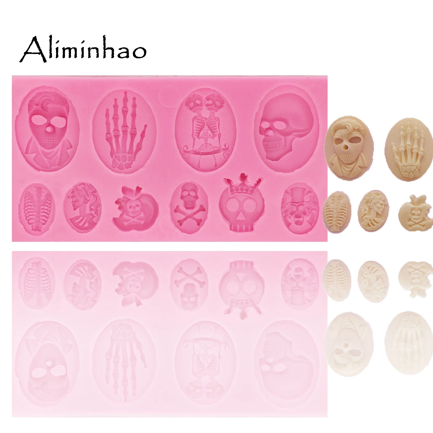 

B0605 Halloween skull hand DIY Cake Silicone mold chocolate fondant cake decorating tools Resin Clay Mould