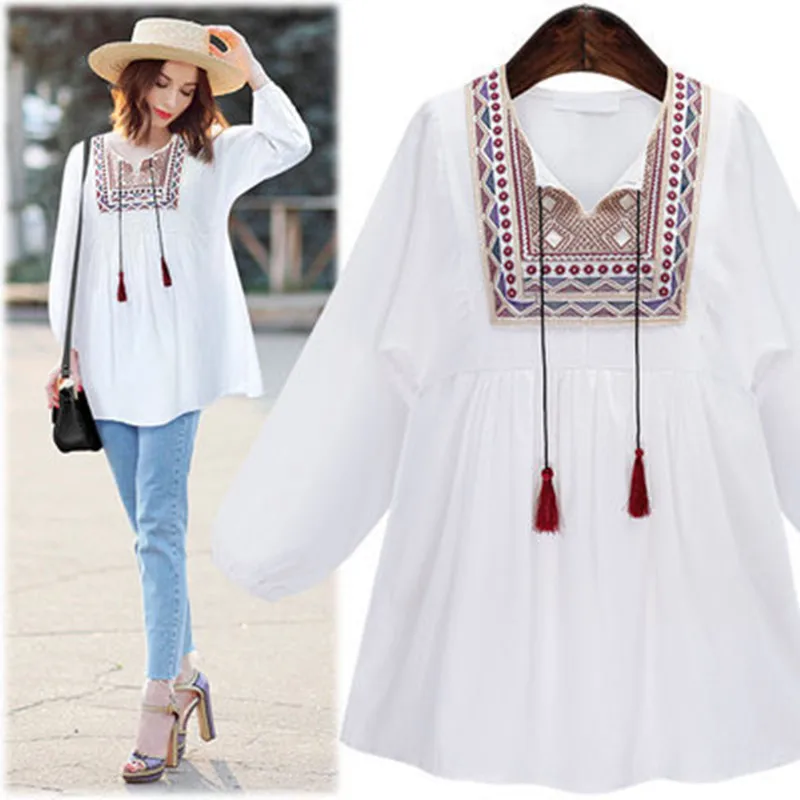

New Spring Maternity Floral Embroidery Loose Blouse Shirts 3 Colors Casual Shirt Tops clothes for pregnant women
