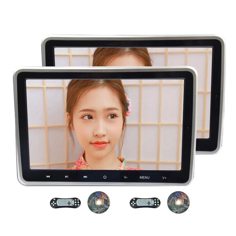 Ритм 2 шт. 10 1 дюймов автомобиля мониторы подголовник DVD видео плеер USB/SD/HDMI/IR/FM TFT ЖК