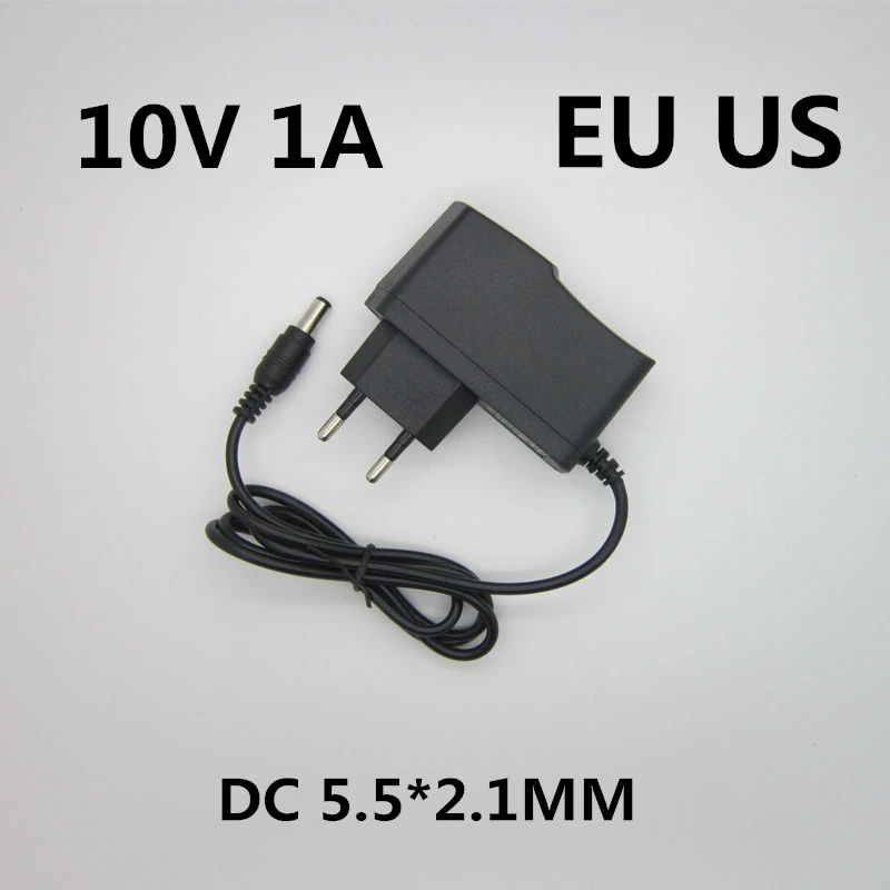 1 шт. 100-240 В AC в DC 10 в 0.5A 1A 2A 3A адаптер питания зарядное устройство адаптер 10 в конвертер ЕС США вилка 5,5 мм x 2,5 мм