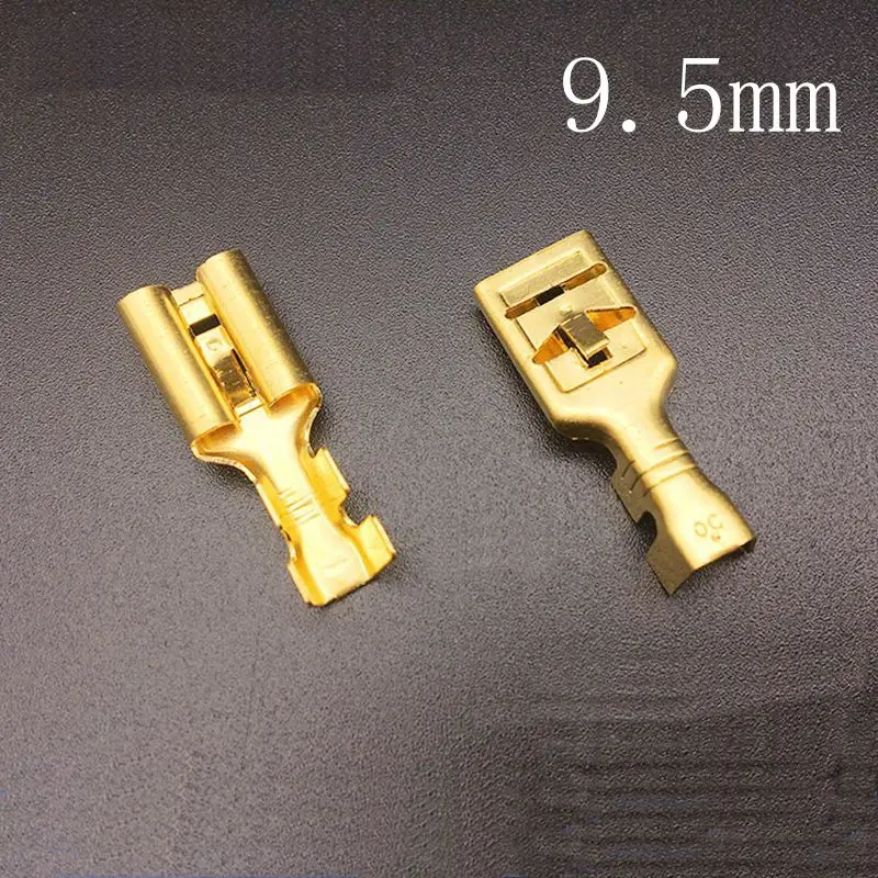 10pcs/lot Terminal 9.5 plu g spring insert cold press terminal 9.5 mm