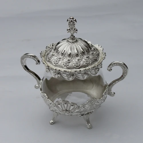 Уникальный европейский стиль золото/серебро Отделка металл и стекло соль/сахар/чай/кофе банки, Высококачественная столовая посуда домашний декор - Цвет: Silver