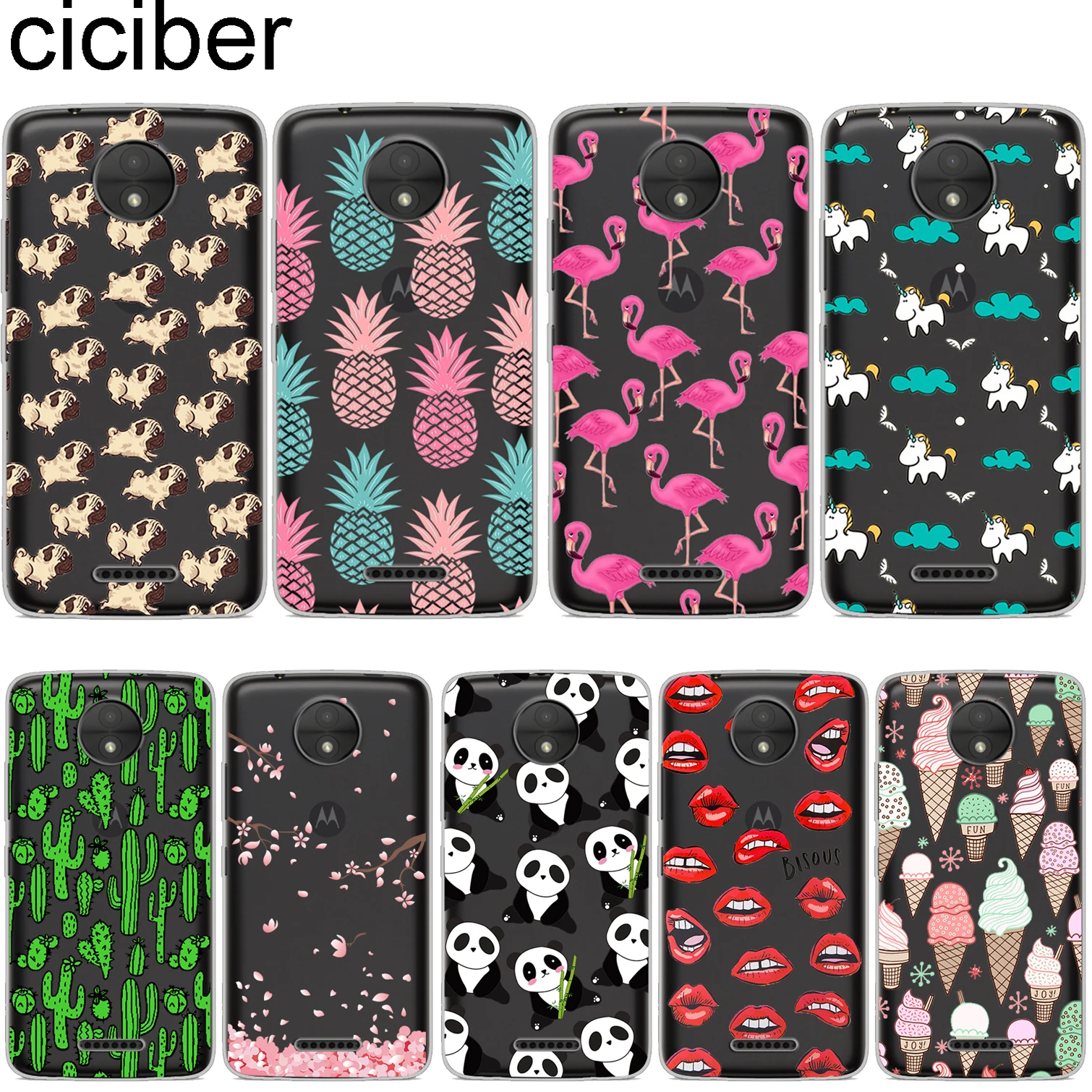

ciciber for Motorola Moto C Z2 Z3 ONE P30 G4 G5 G5S G6 E3 E4 E5 Play Plus Power M X4 Soft Silicone Phone Cases Cover Clear TPU