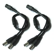 2pcs DC 1 to 2 Power Splitter Cable 1 Female to 2 male Cord 5.5×2.1mm for CCTV Camera