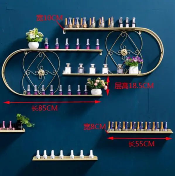 Сетка красного золота стойка для ногтей подвешивает лак для ногтей клей стойки железа искусство u стены дисплей полка простота - Цвет: 2