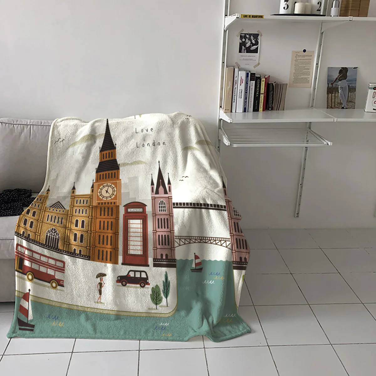 Лондон маятник британский стиль городской пейзаж иллюстрация бросок мягкое теплое одеяло из микрофибры фланелевое одеяло