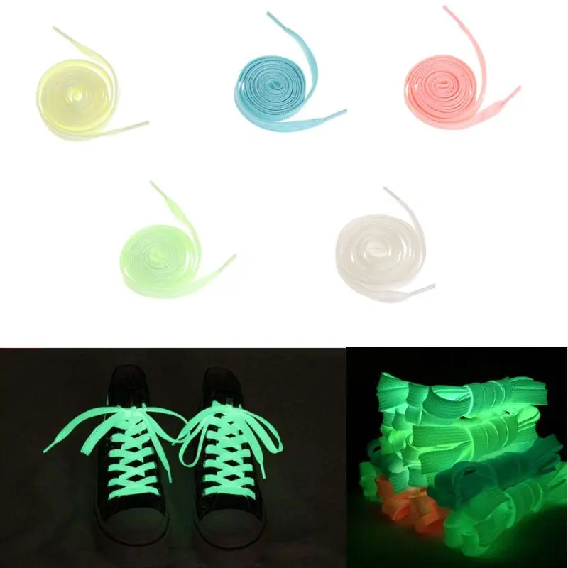 

120cm Fashion Sport Luminous Shoelace Toys Shoe Accessories Glow In The Dark Shoelace Night Running Glow in the Dark Toys