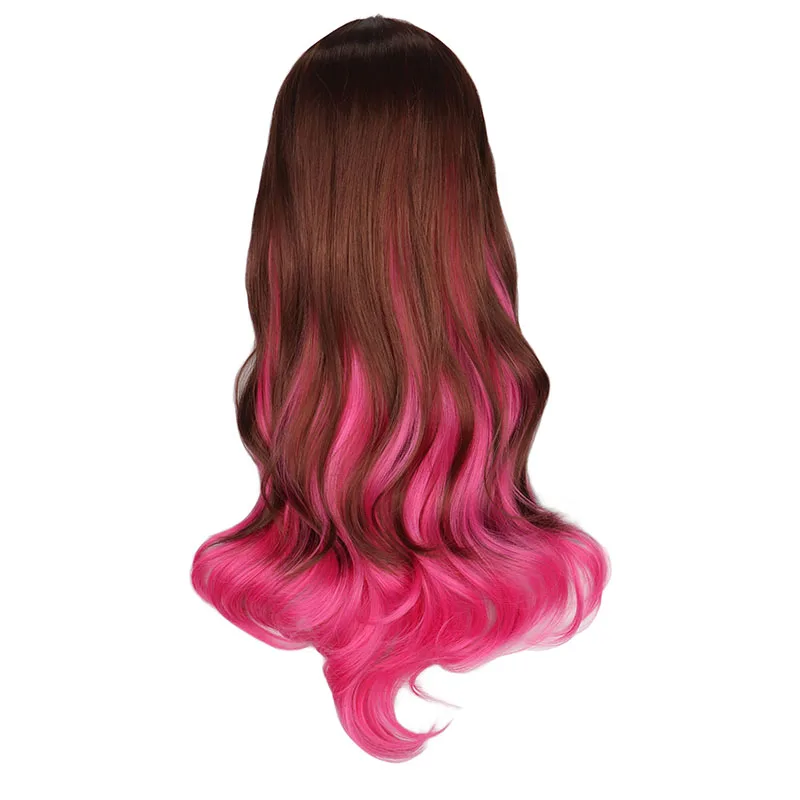 QQXCAIW Разноцветные длинные вьющиеся парик косплей вечерние для женщин 70 см высокая температура Синтетические волосы парики