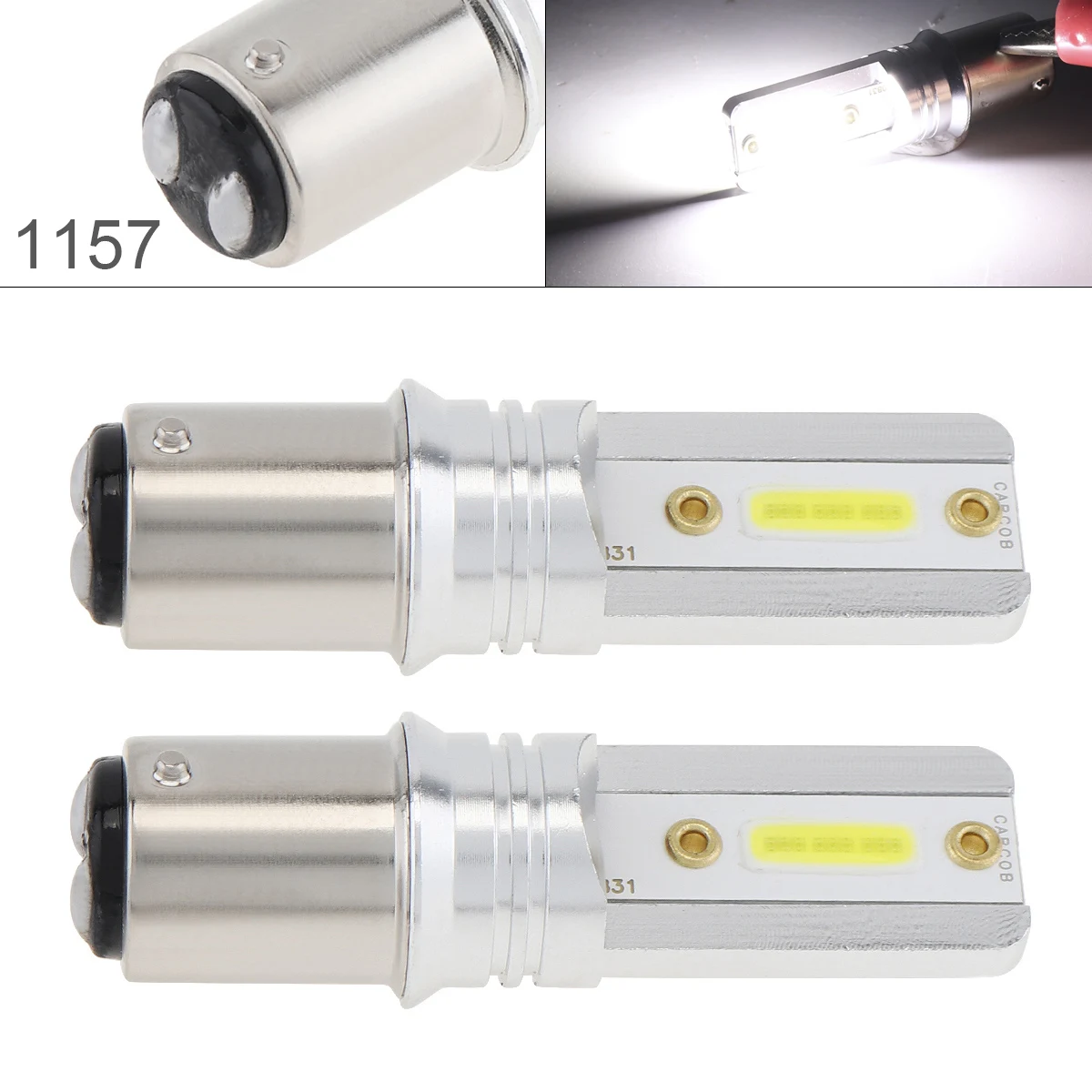 2pcs 12V 1157 2525 SMD Lights 2400LM 6500K 7500K White Driving Running Car Lamp Auto Light