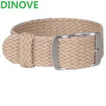 DINOVE 1 UNIDS/Moda Al Por Mayor de Nylon Tejido De Perlón Tirantes Beige Colores 20mm Correa de Reloj 20 MM 22mm