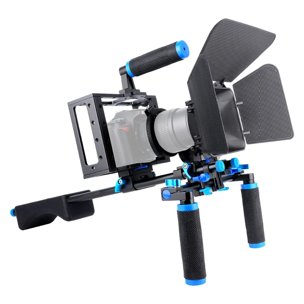Профессиональная DSLR установка для плеча стабилизатор видеокамеры опорная клетка Матовая коробка последующий фокус для Canon Nikon sony камеры видеокамеры