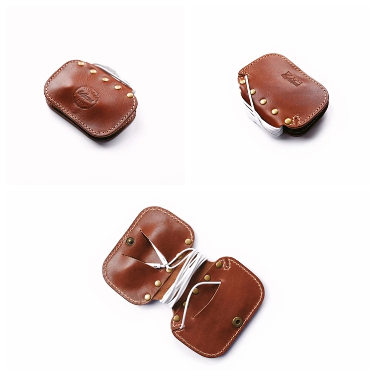 genuine leather earphone case