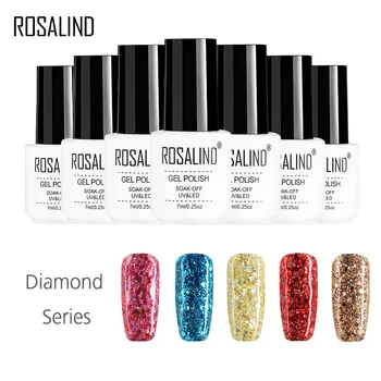 

ROSALIND Gel Nail Polish 7ml Diamond Series UV Gel Varnish Shimmer Colors Semi Permanent Gel Lacquer For Nails Manicure