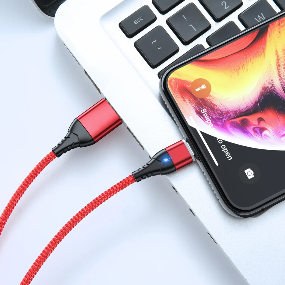 Магнитный кабель KSTUCNE Micro usb type C для iPhone, кабель Lightning, 1 м, 3 А, быстрая зарядка, USB-C, type-C, магнитный кабель для зарядки телефона