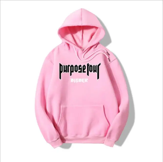 2018 New Winter Fleece Justin Bieber men and woman Hoodies &amp Sweatshirts Pure Cotton Single Men Hoodies Purpose Tour