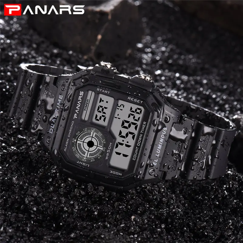 

Sports Watch Men Wristwatch Digital Wrist Watch Military Electronic Wristwatches Zegarki Meskie LED 50M Waterproof Outdoor Watch