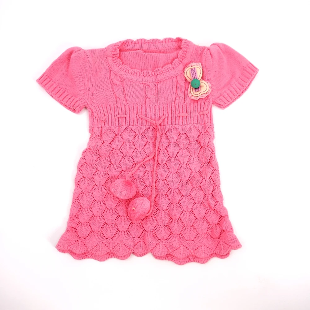 

6M-3T Baby Girls Sweater Spring Autumn Short Sleeves Sweaters Dress Kids Pullovers Children Knitted Sweaters Girls Clothing