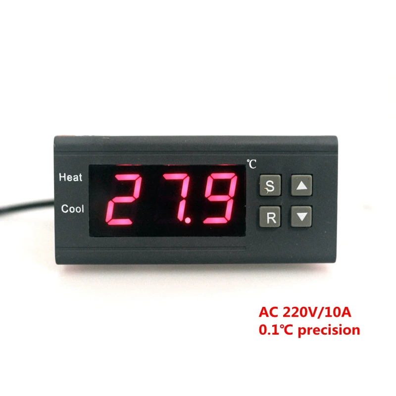 AC 220 V/10A 30A ЖК-дисплей Цифровой термостат регулятор температуры с датчиком NTC - Цвет: AC 220V 10A