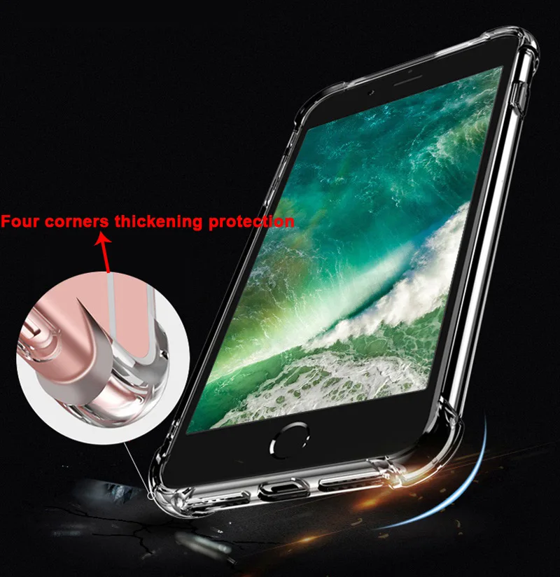 TOMKAS Half-wrapped Case For iPhone 6 Case Transparent With Design Plain Anti-knock Cases For iPhone 6 6S Plus Cases             (2)