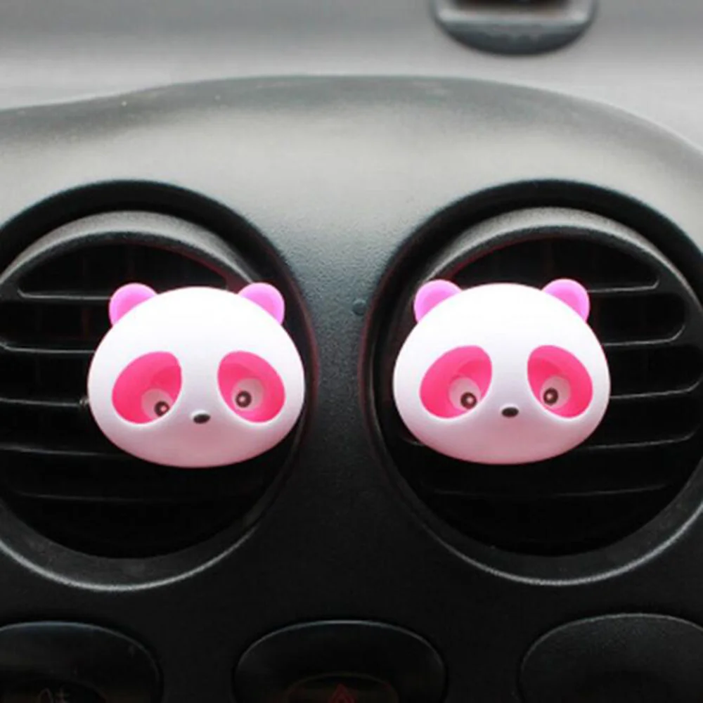 1 пара, автомобильный парфюмерный зажим, креативный дизайн в виде панды, автомобильный освежитель воздуха на выходе, автомобильный Стайлинг, аксессуары для интерьера - Название цвета: Розовый