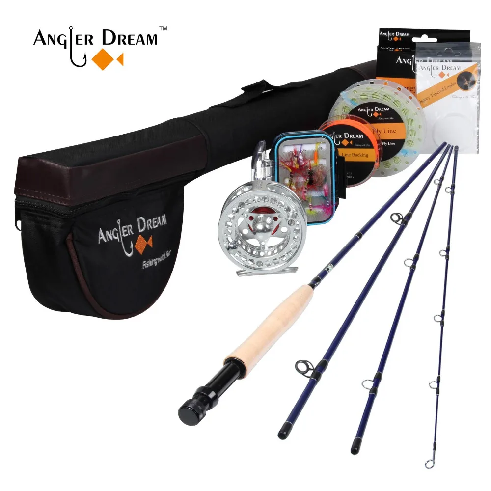 الصياد حلم يطير معدات الصيد 2.7 متر يطير الصيد قضبان 5/6 cnc-تشكيله الألومنيوم يطير بكرة مع قصبة الصيد السحر و خطوط كومبو