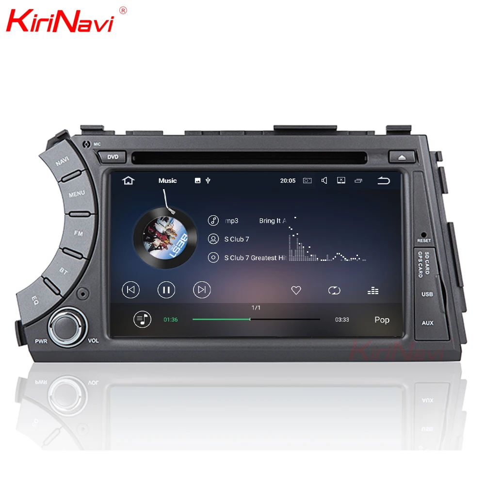 Top KiriNavi Android 7 1 Car DVD For Ssang Yong SsangYong Kyron / Actyon Sports 2005-2013 GPS Radio Stereo multimedia WIFI 3G sw bt 4