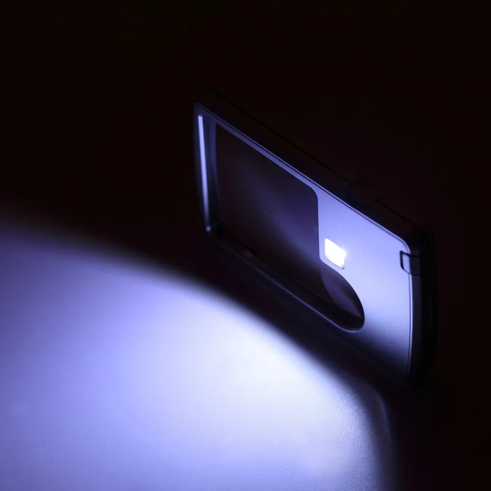 Кредитная светодиодный карта светодиодная Лупа кожаный чехол увеличительное стекло ультратонкий портативный квадратный со светодиодный