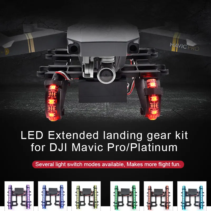 Цветной СВЕТОДИОДНЫЙ Расширенный шасси для DJI Mavic pro platinum drone accessories | Электроника