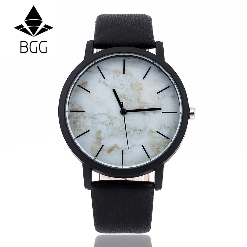 British style Marble Watches 2018 Hot Fashion Marbling Stripe Creative Quartz Watch Men Women Wristwatches Genuine Leather Clock