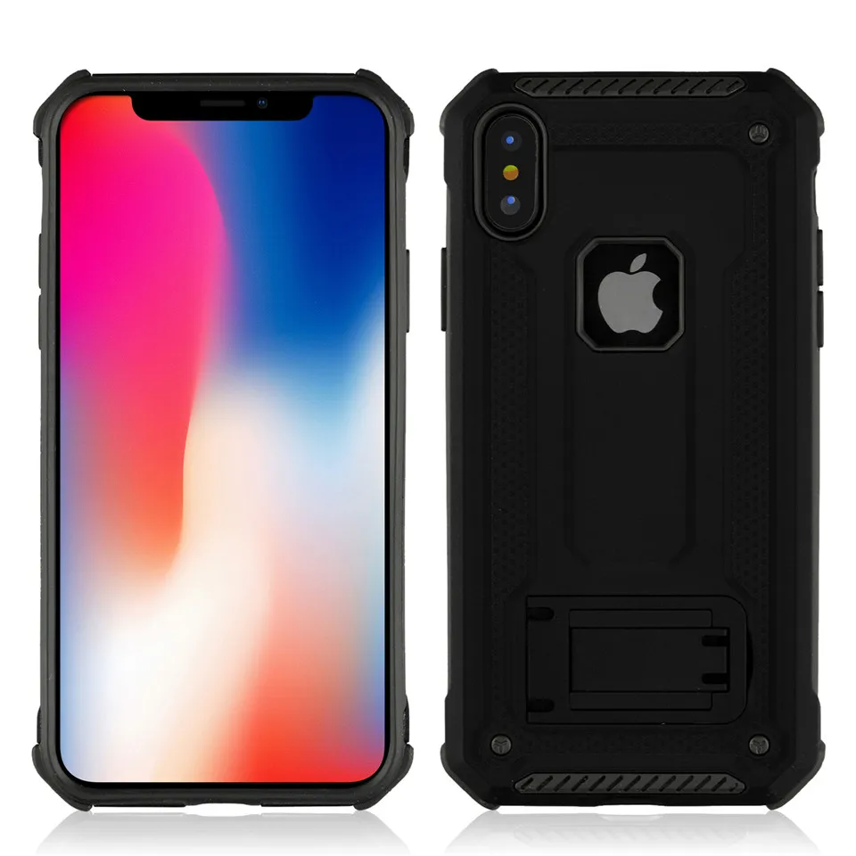 Гибридный двухслойный жесткий ТПУ+ PC Kickstand чехол для телефона для iPhone XS Max XR X 6 6S 7 8 Plus противоударный Противоскользящий защитный чехол